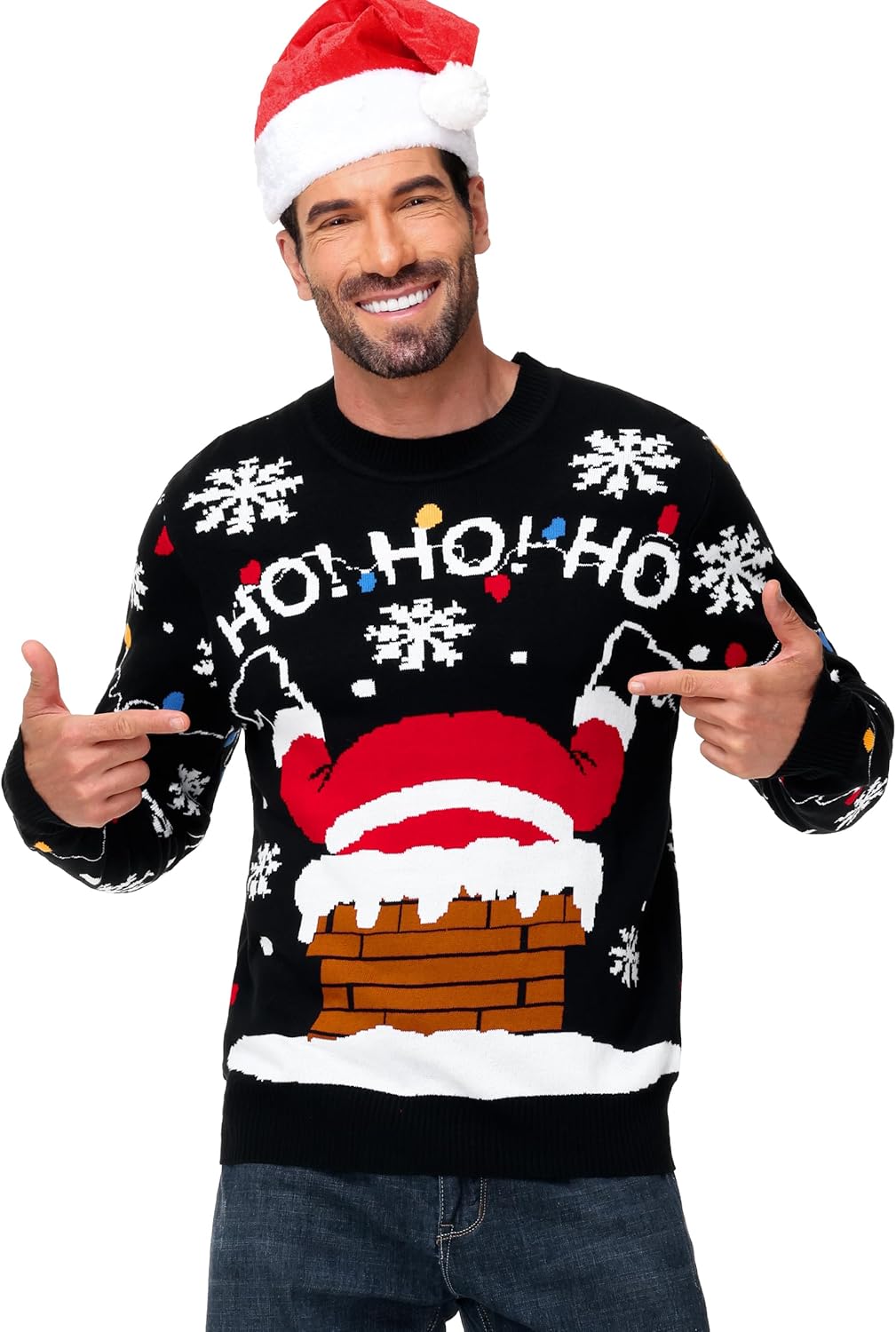Men Christmas Ugly Sweater Funny Holiday Knit Sweaters - Image 4
