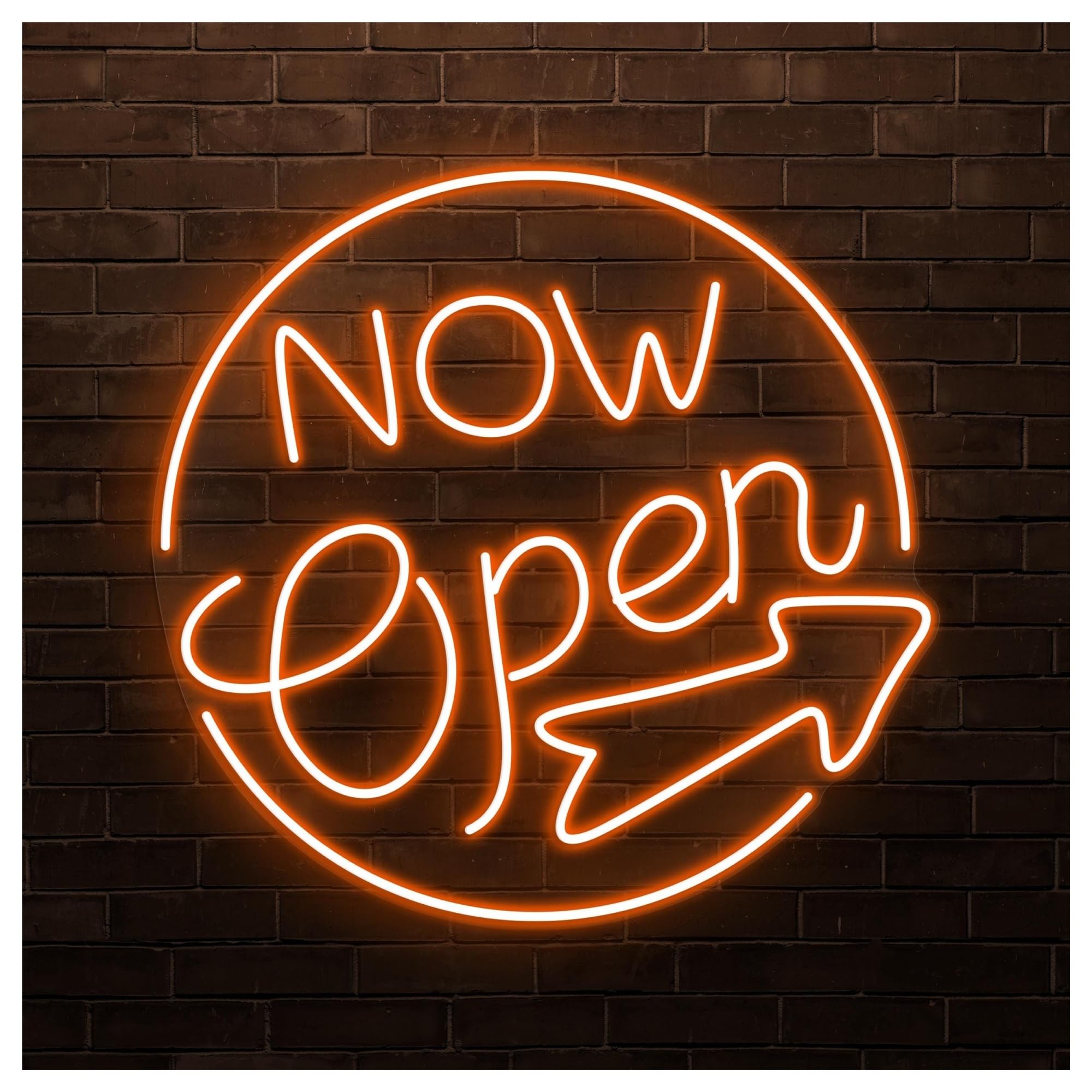 RONGCH Hanging Art Signs Now Open Neon Sign Business LED Light Arrow Wall Decor Gameroom Bedroom Bar Livingroom Birthday Party 48cm