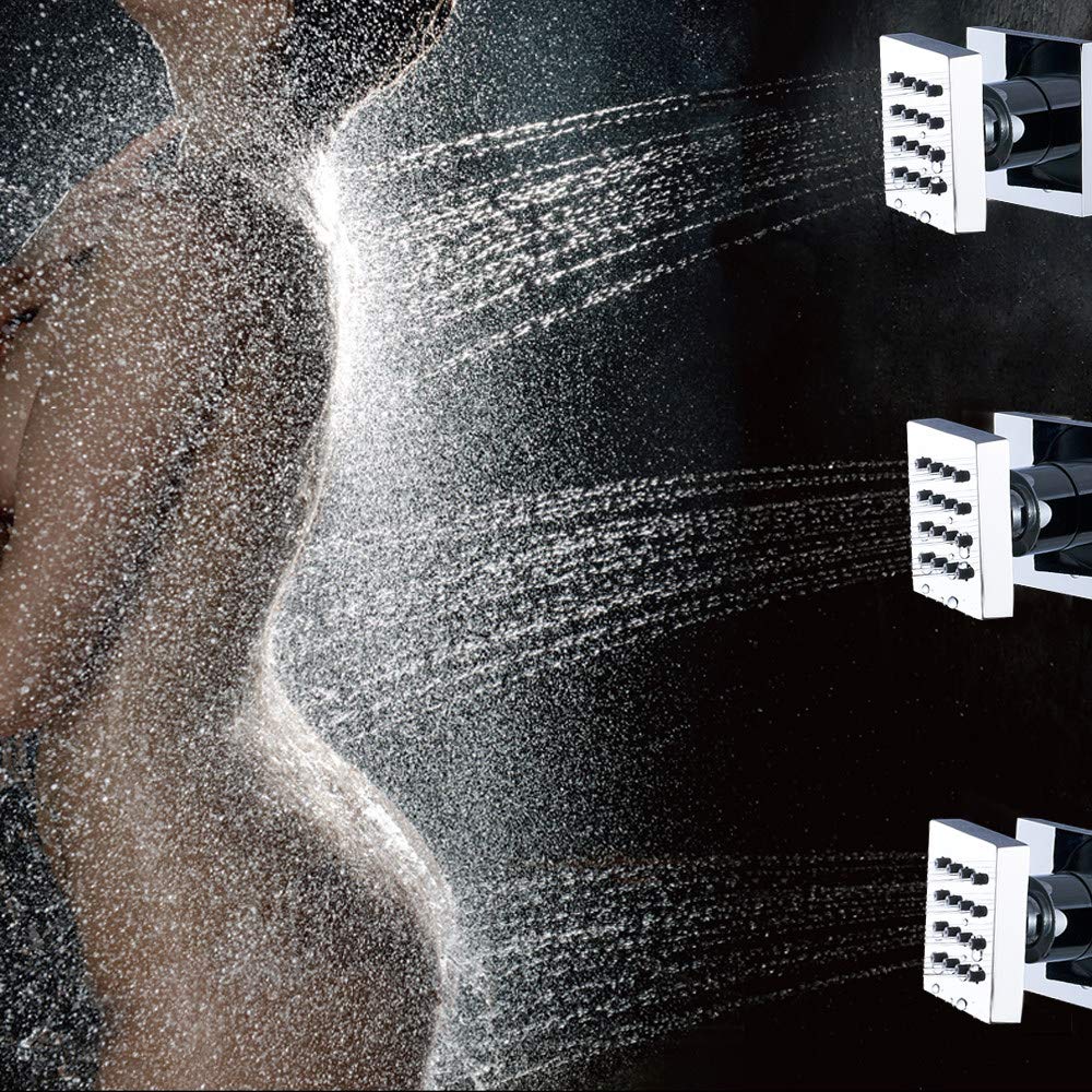 Rubinetto termostatico per bagno Rubinetto per vasca da bagno con doccia a pioggia cromata a LED Rubinetto per vasca da bagno Miscelatore per doccia Rubinetti per doccia da bagno, set doccia da 8