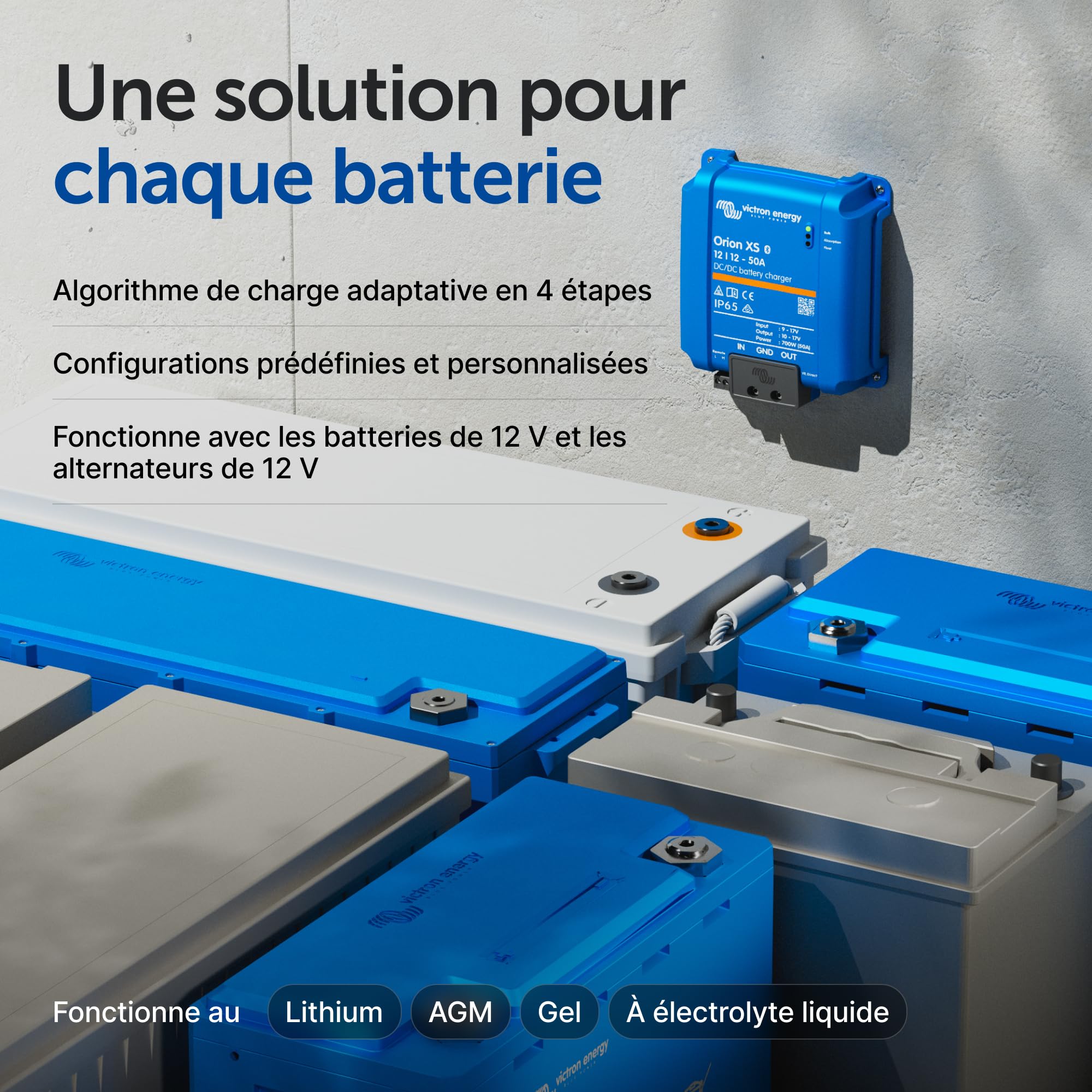 Victron Energy Chargeur de Batterie Orion XS 12/12-Volt 50 ampères DC-DC
