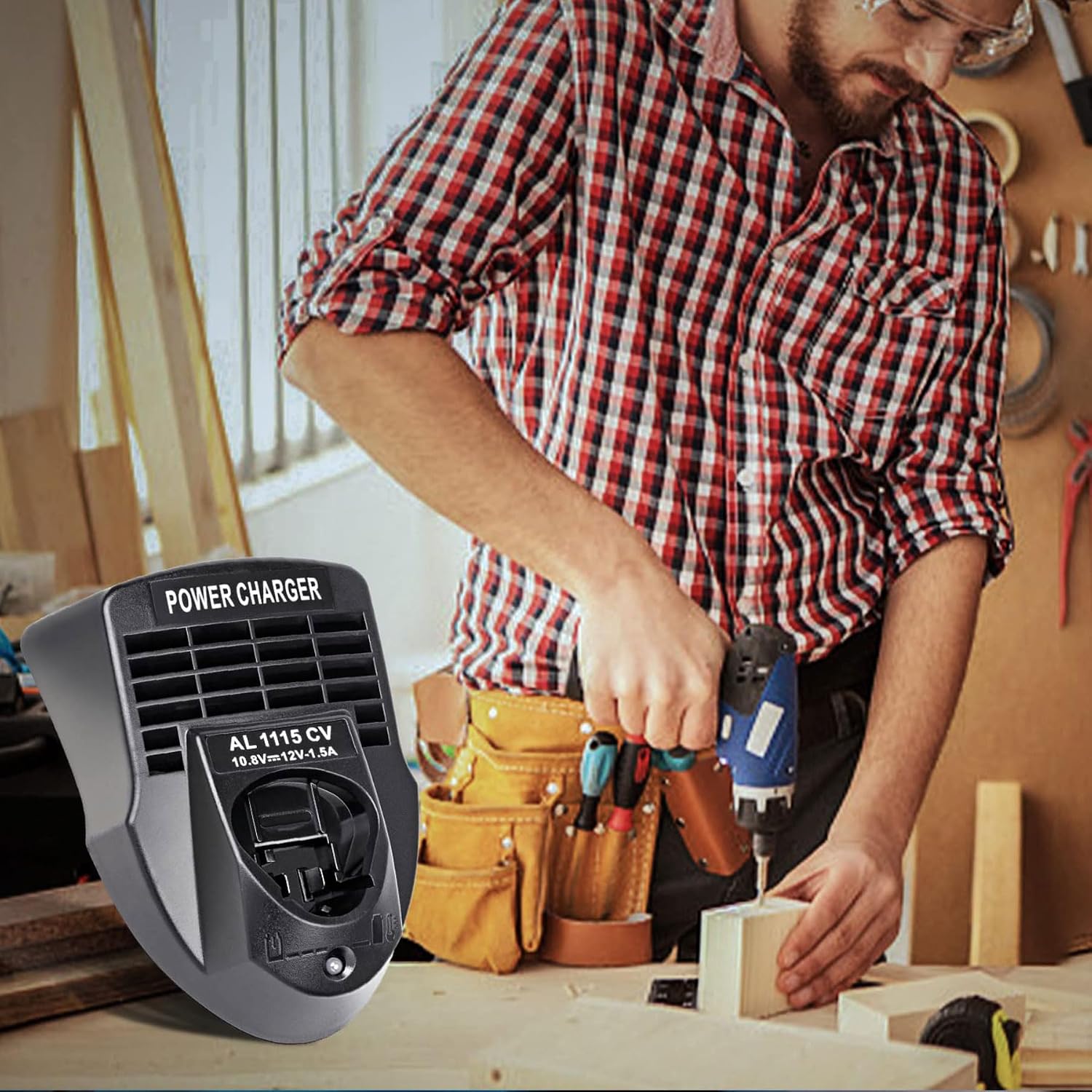 H-ANT AL1115CV Charger in use with a power tool