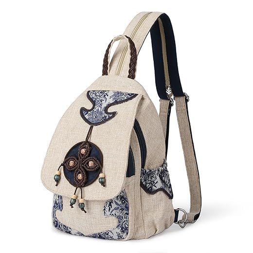 Umwandelbare Umhängetasche für Mädchen, handgefertigte Handtasche, wunderschöner, hochwertiger, lässiger Tages-Mini-Rucksack aus Segeltuch für Frauen in Grün