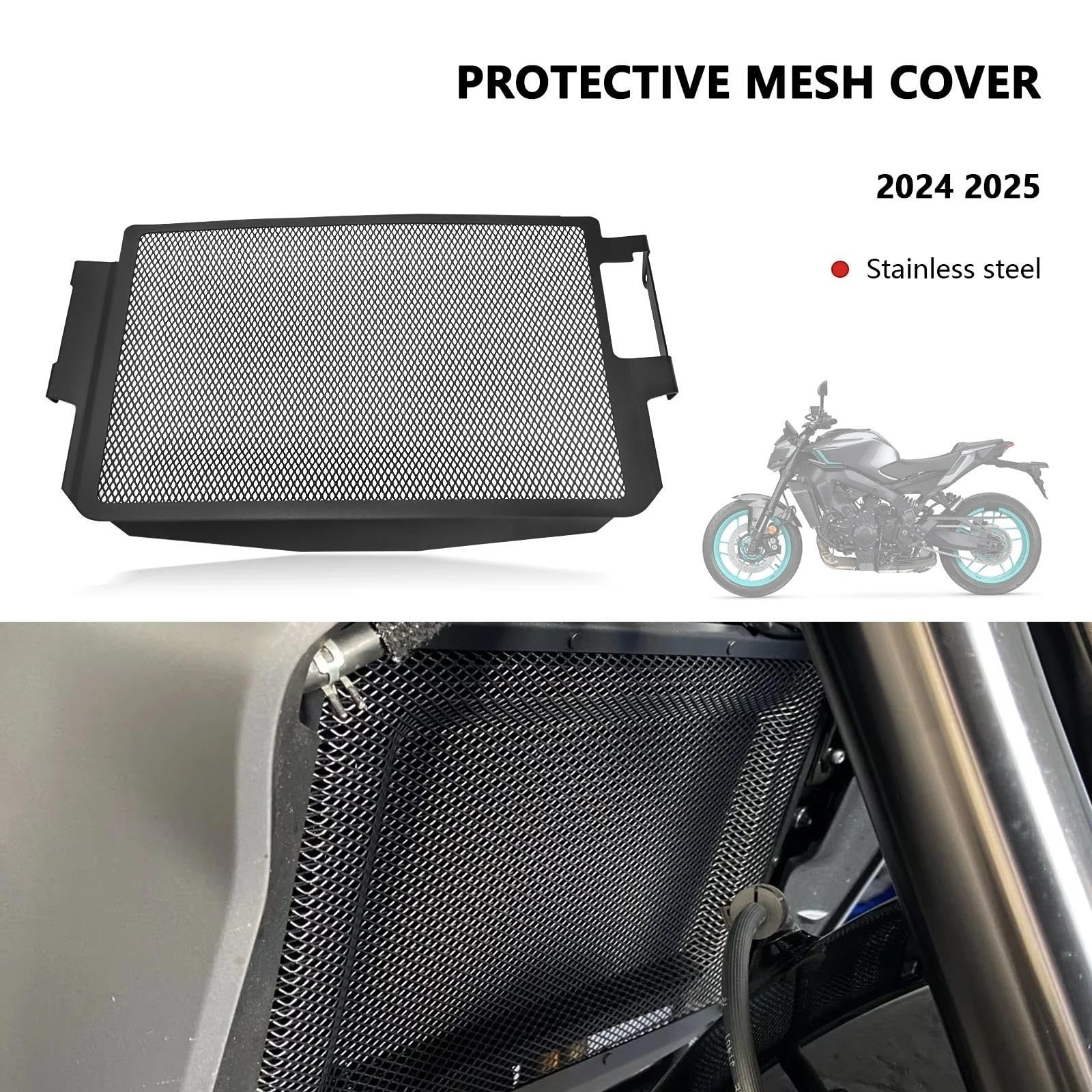 Grille De Protection Radiateur Pour Yamaha MT-09 / XSR900 2024-2025 - Alliage Aluminium CNC Noir - 11