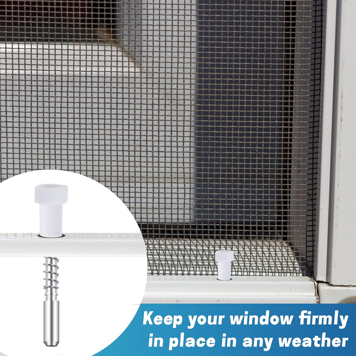 30 Pack Window Screen Plunger Latches with Caps-5/32" x 1-1/2" Aluminum Alloy Window Screen Retainer Pins-Replacement Window Screen Clips for Securing Window Screens