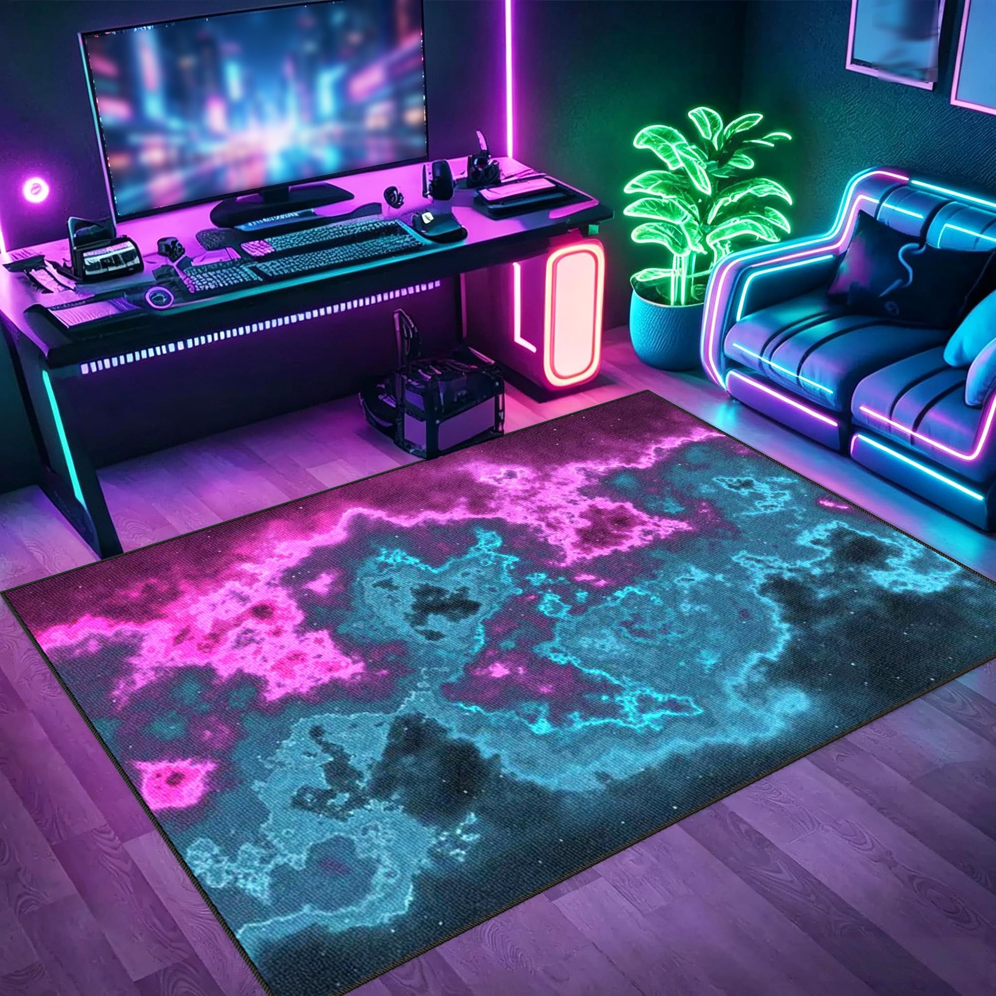 Tapis de gaming antidérapant 170x190cm pour sol de chambre de gamer