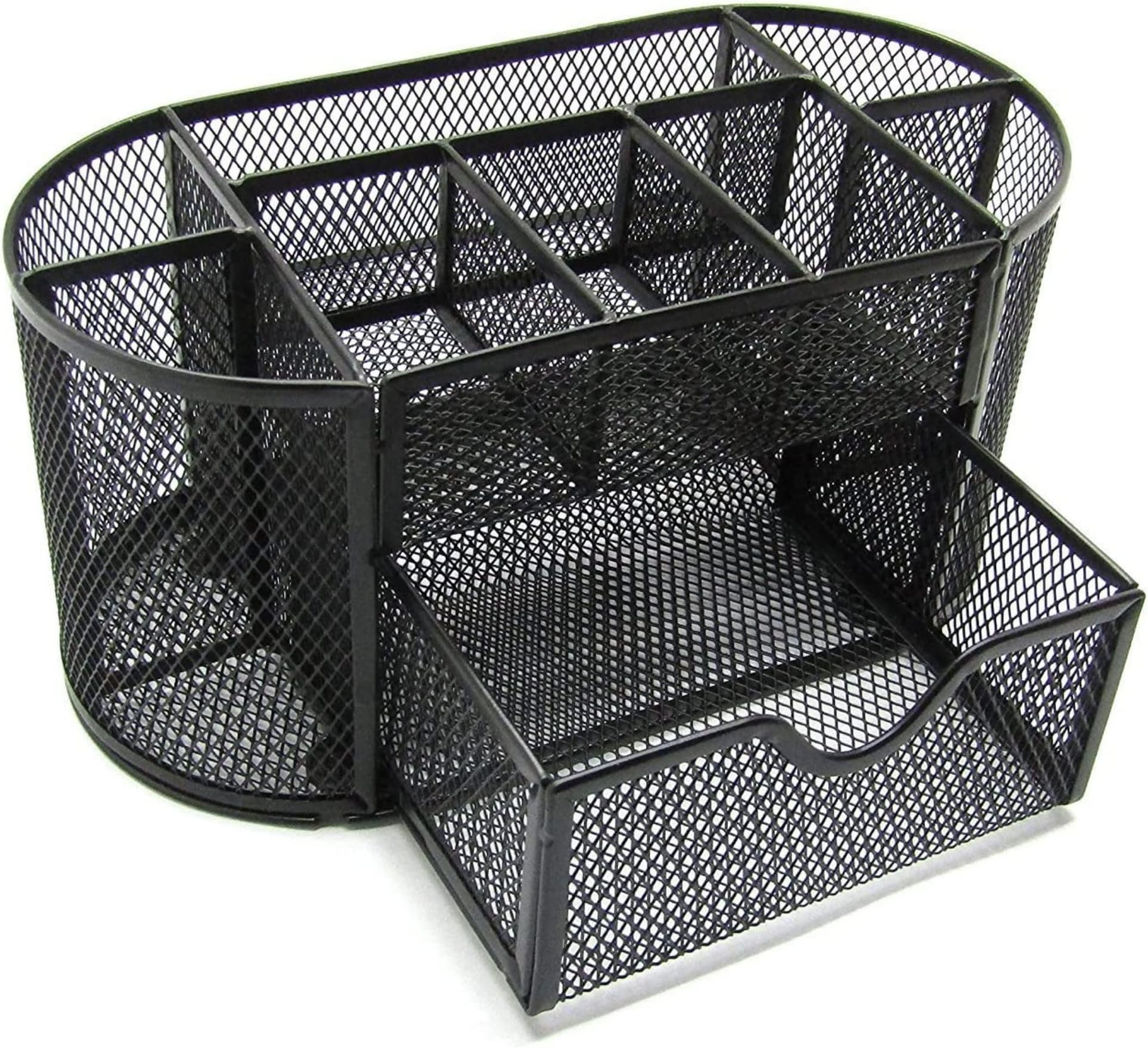 GoodWill Tech NS Mesh Desk Pen Stand, 8-Compartment Stationary Tool Holder & Desk Organizer -Black