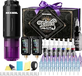Neebol Wireless Tattoo Gun Kit, 2PCS Batteries Set for Beginners & Artists ClimatePartner certified