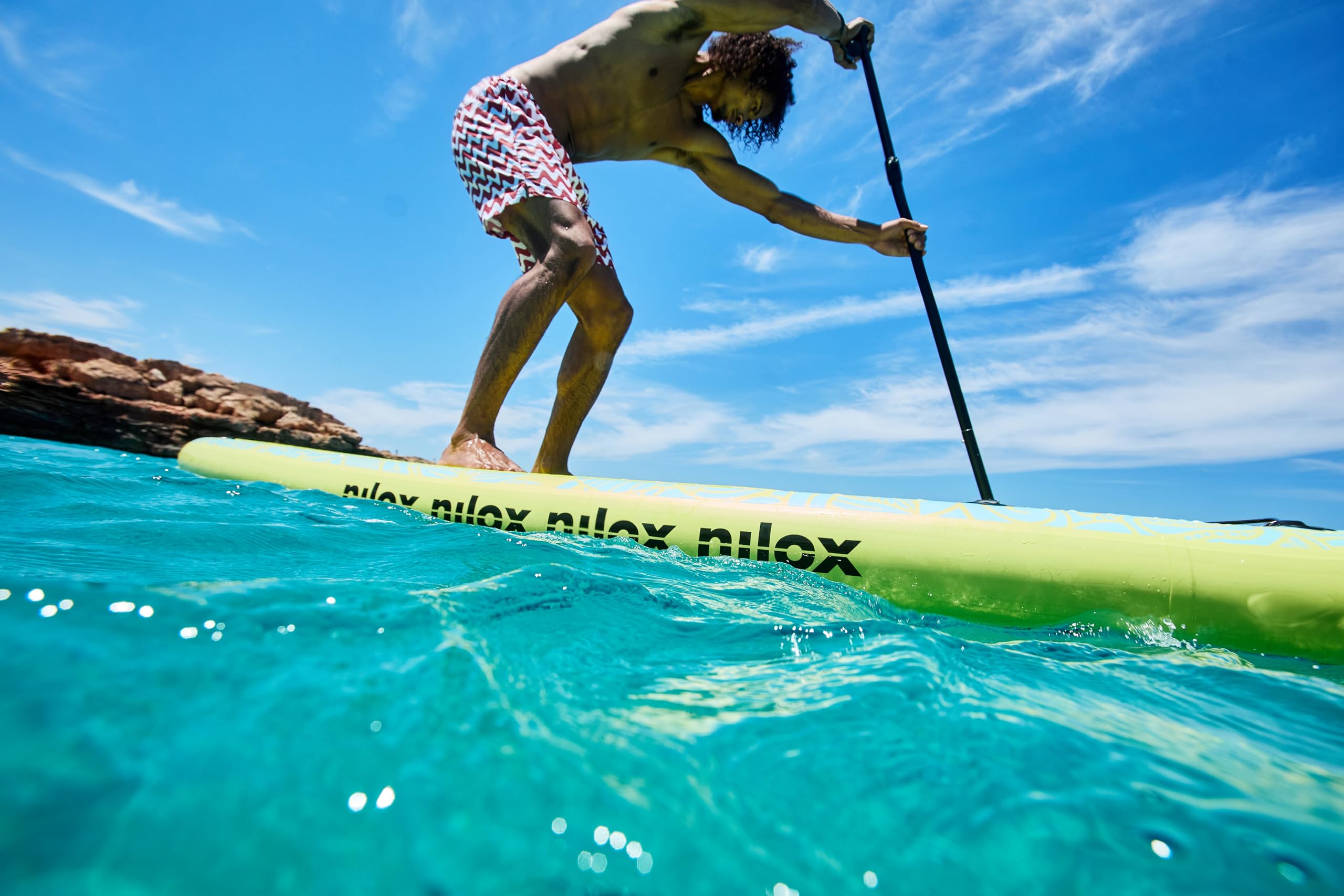 Nilox Stand Up Paddle Board 335x84x15 cm PVC Inflatable with Backpack Pump Paddle Leash 3 Fins