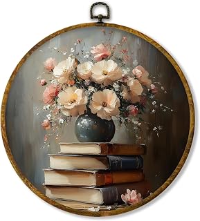 Shiviody Vintage Floral Round Wall Art