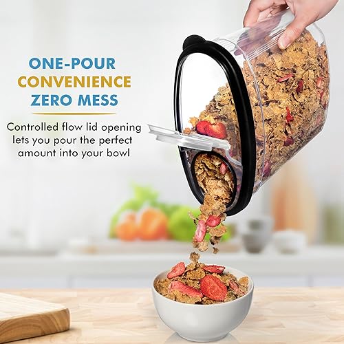 Miniatura 2 de Shazo Paquete de 3 recipientes herméticos grandes de cereales para almacenamiento de alimentos a granel sin BPA, organización de despensa y