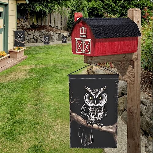 Miniatura 9 de Garden Flags 12x18 Inch Outside Winter Garden Flag Vertical Double Sided small Decorative Flag Late Night Owl Garden Yard Flag Outdoor Flag for all