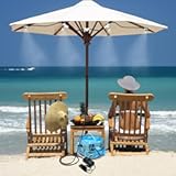 HAOWIN Portable Misting System with Rechargeable Water Pump, Foldable Bucket & Triangle Bag, DIY Mobile Misters for Outside Patio, Tent, Canopy, Golf Cart, Boat, Bike, Motorcycle, Camping, Hiking