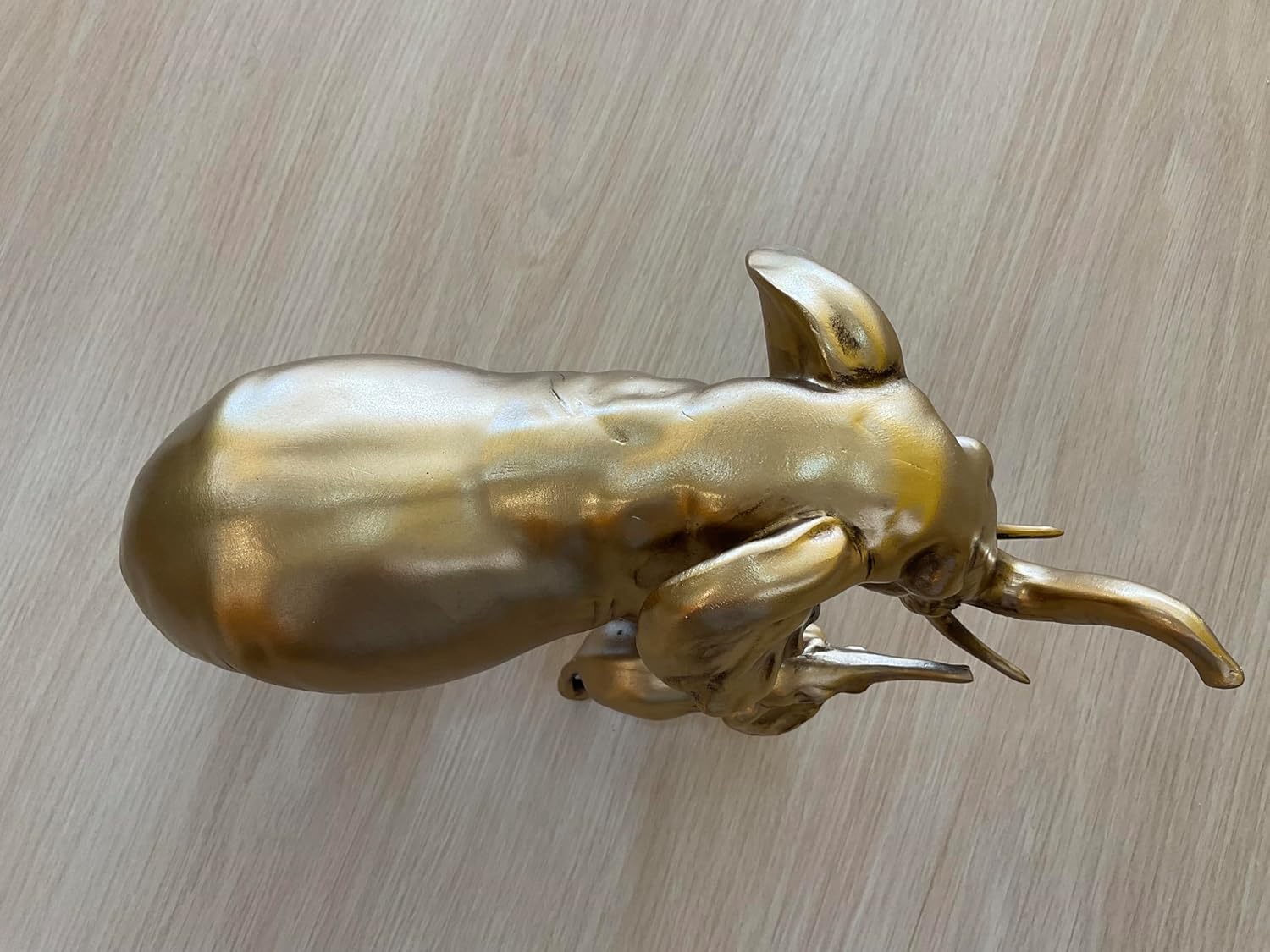HealthEmpire Golden Resin Elephant Statues,Mother and Child Elephant, Home Decor Statue