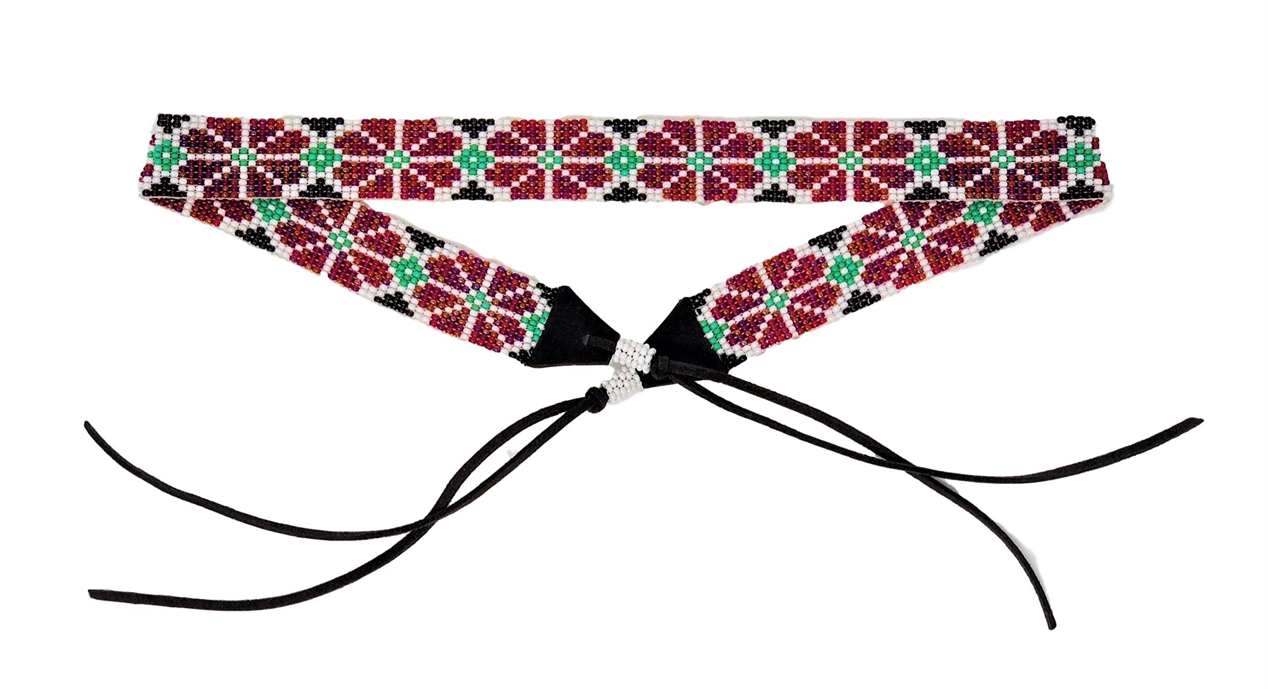 Hat Band, Hatband, Western Cowboy, Cowgirl Beaded Hat Bands, Blue, Leather 7/8 Inches x 21 Inches