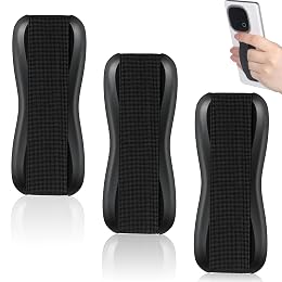 Phone Case Finger Strap, 3 Pack Black Phone Grip Strap, Universal Elastic Phones Grips for Back of Phones, Lightweight Portable Smartphone Case Holder for Most Smartphones Cases