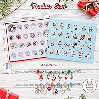 Vista 3 de Pulseras de calendario de Adviento de Navidad 2025, calendario de cuenta regresiva de 24 días de Navidad con 2 piezas de pulseras de dijes