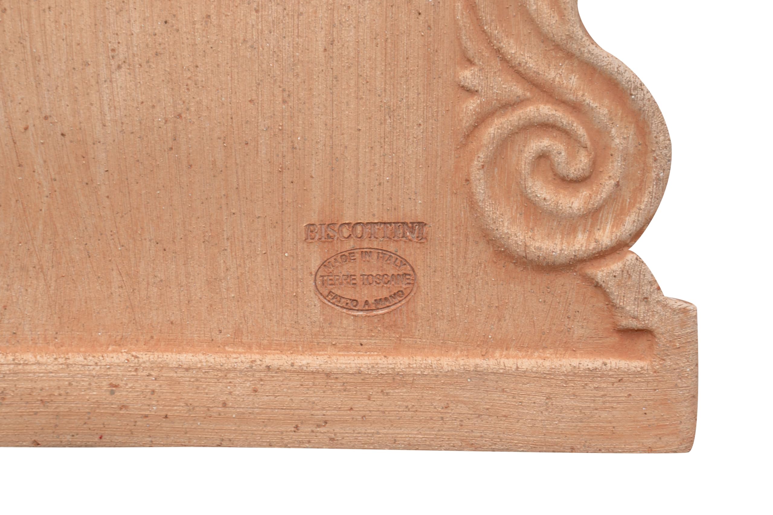 Biscottini Frontone per Fontana da Giardino Esterno L37xPR3xH47 - Frontone per Fontana da Giardino - Arredo Giardino in Terracotta Toscana - Giardino Arredo Esterno Made in Italy
