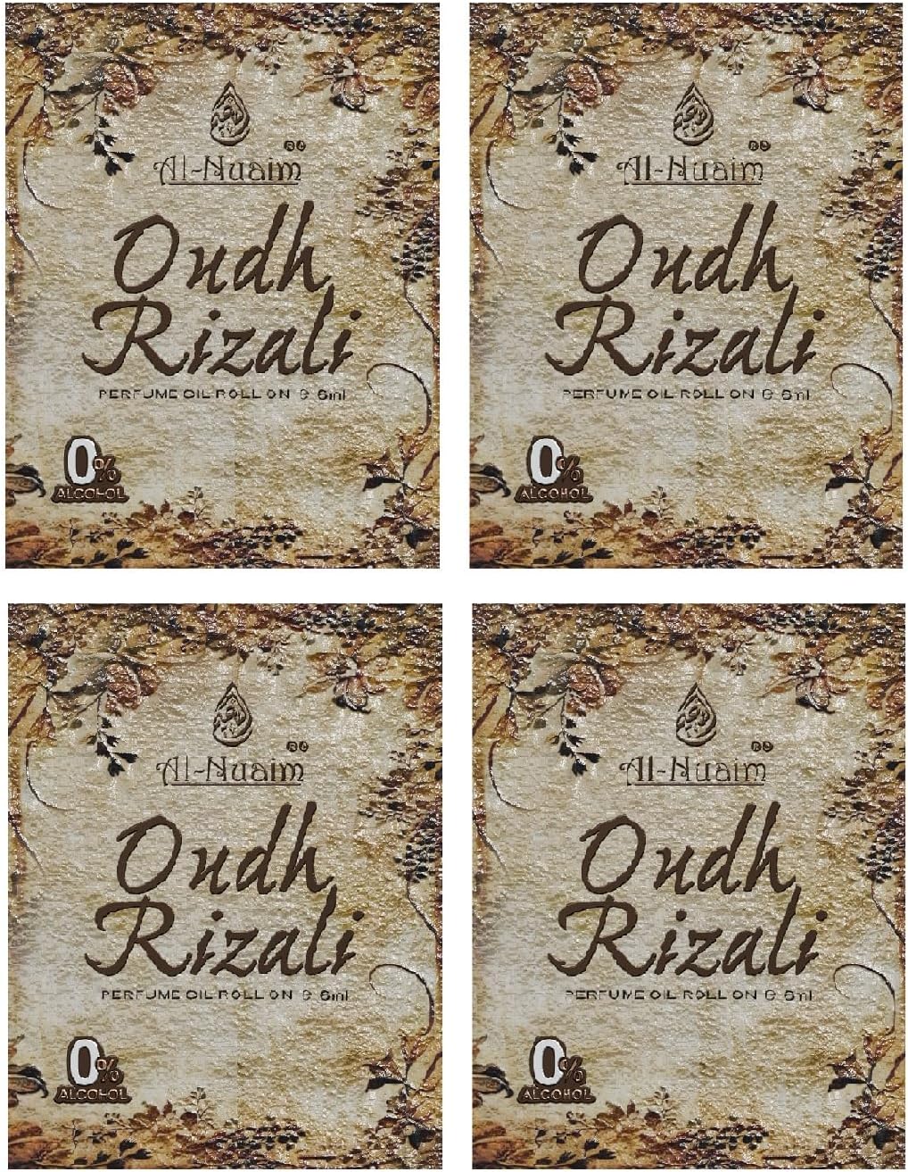Tohfa Series Oudh Rizali Attar Roll On for Men & Women - Pack of 4 (6ml Each) | Alcohol Free Attar | Long Lasting Fragrance