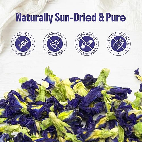 Miniatura 2 de CCnature Té de flor de guisante de mariposa de 4 onzas, té azul, para bebidas azules y moradas y colorantes alimentarios, rico en antioxidantes,