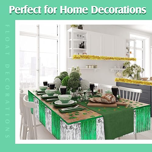 Miniatura 4 de Crowye 10 piezas de decoraciones flotantes para el desfile del día de San Patricio, que incluyen 4 cortinas de flecos de aluminio, 6 guirnaldas de
