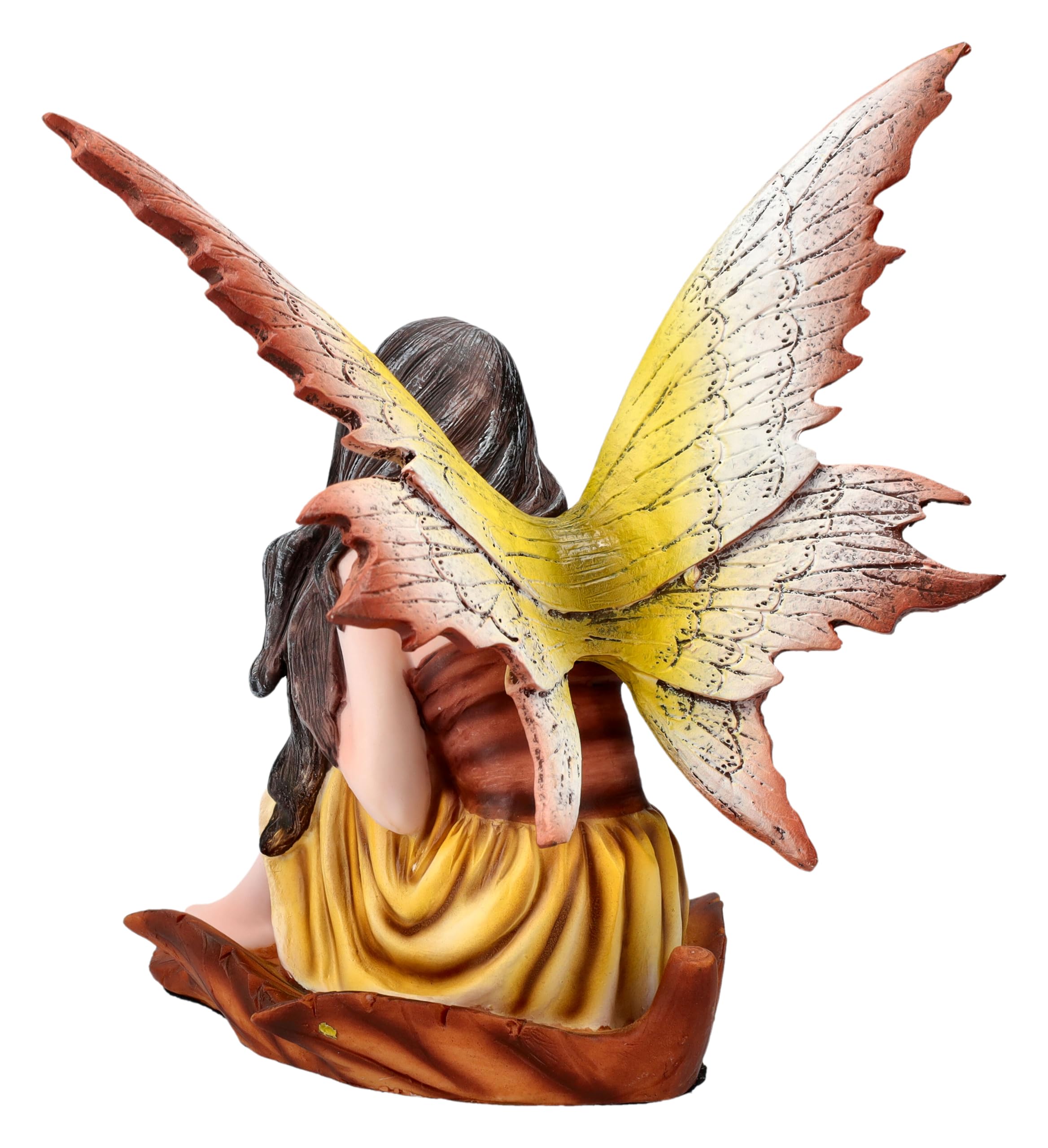 Elfenfigur - Dariel sitzend 13 cm - Figur Elfe Fee gelbes Kleid Fantasy Deko