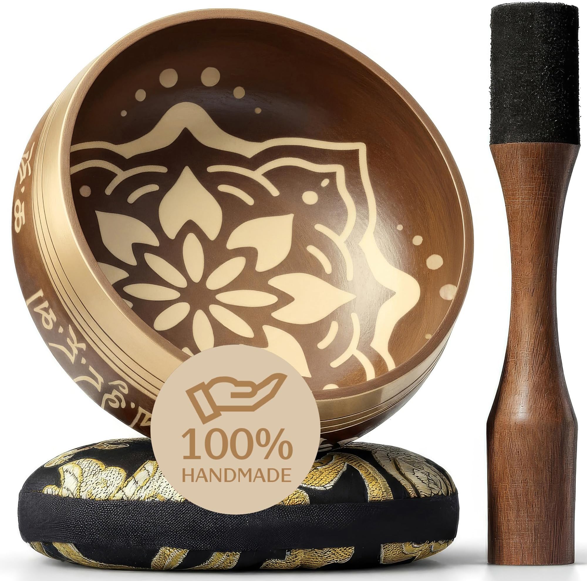 Silent Mind Tibetan Singing Bowl Set – Easy to Play & Beginner Friendly Meditation Bowl with Cushion & Mallet | Stress Relief & Mindfulness | Gift-Ready