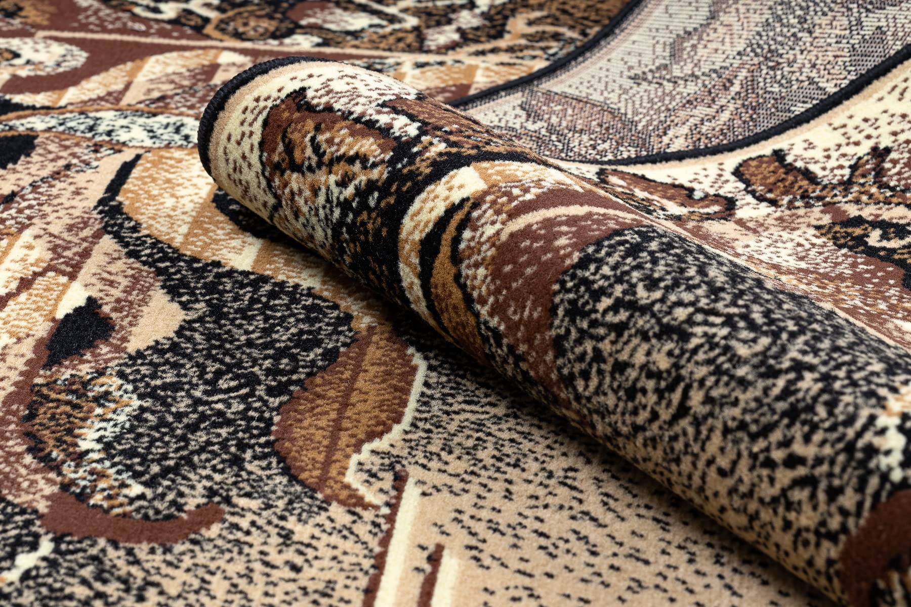 rugsx Tappeto BCF Morad LISC Agawa tappeto classico, per la camera da letto, il soggiorno, la camera da letto, design senza tempo - beige 80x150 cm