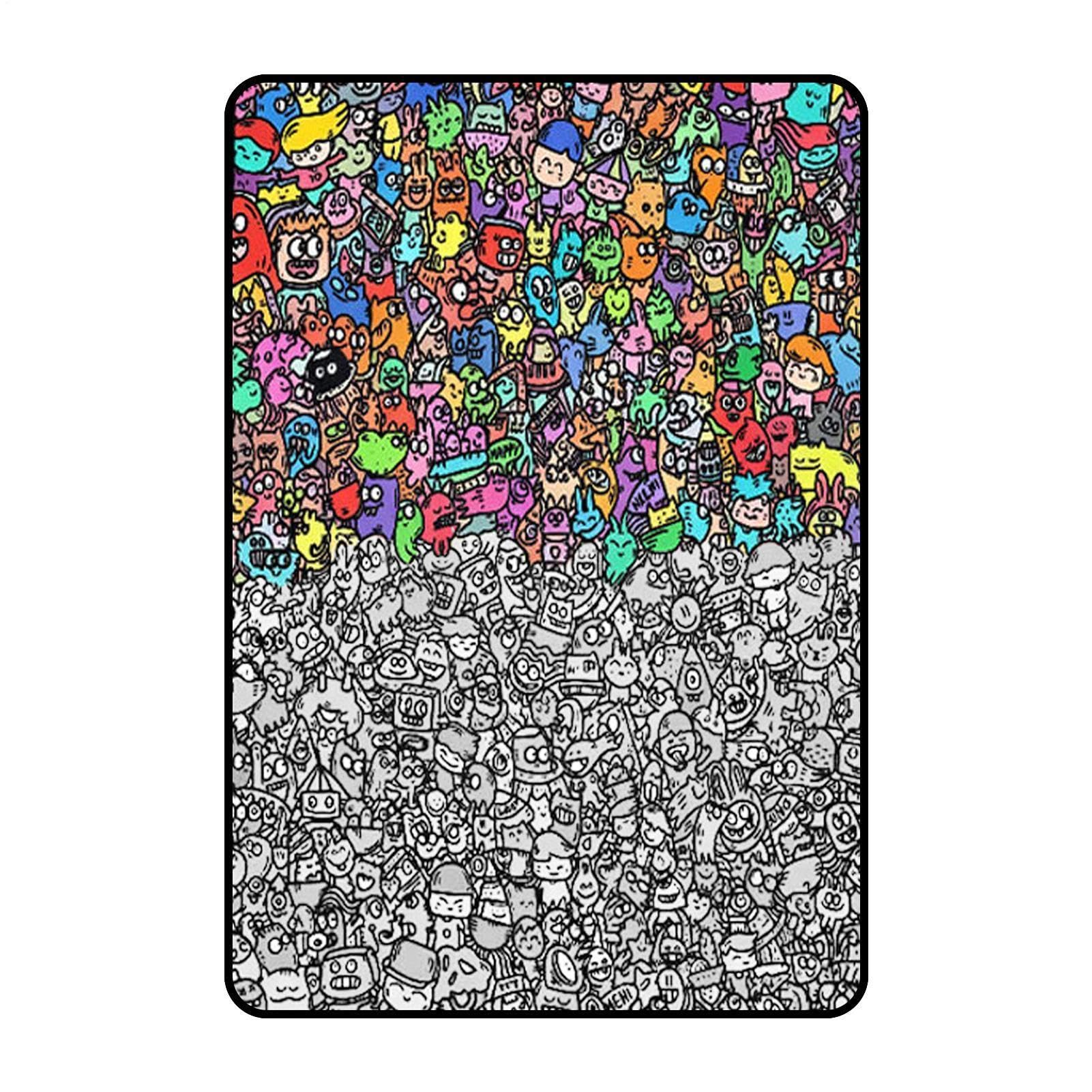 DIY Coloring Blanket, 100X140CM Fleece Color Blanket for Adults Kids, Washable Coloring Blankets for Boys Girls, Reusable DIY Painting Throw Blankets, for Handcraft Lovers Gift