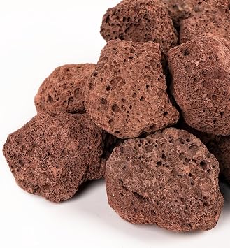 GASPRO 10 lb Large Red Lava Rocks, 1-3 Inch, Ideal for Outdoor Fire Pits, Indoor Fireplaces with Propane and Natural Gas
