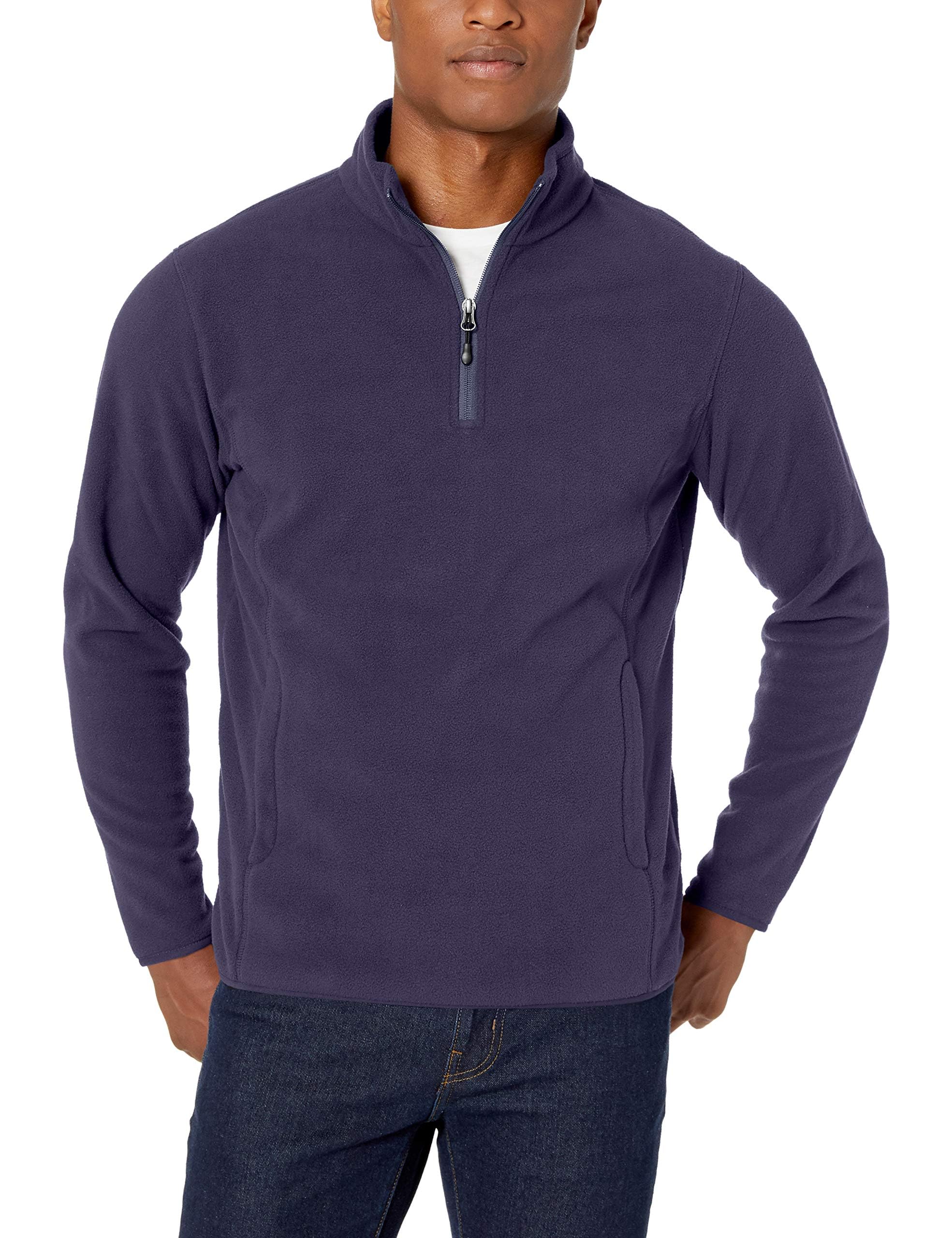 Amazon Essentials Men's Quarter-Zip Polar Fleece Jacket, Navy, XXL