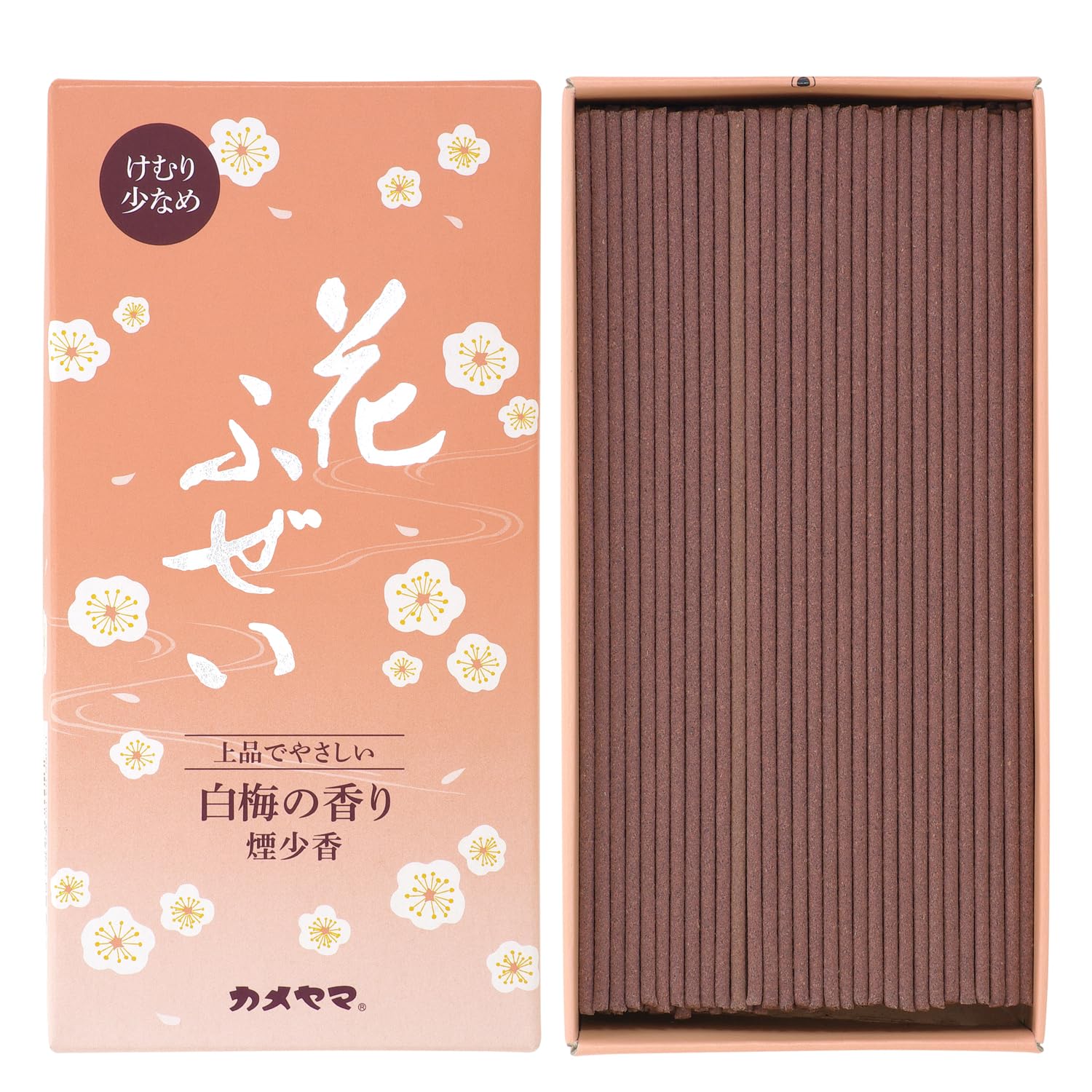 Amazon.co.jp: カメヤマ 花ふぜい 白梅 煙少香 約100g 約230本 お線香