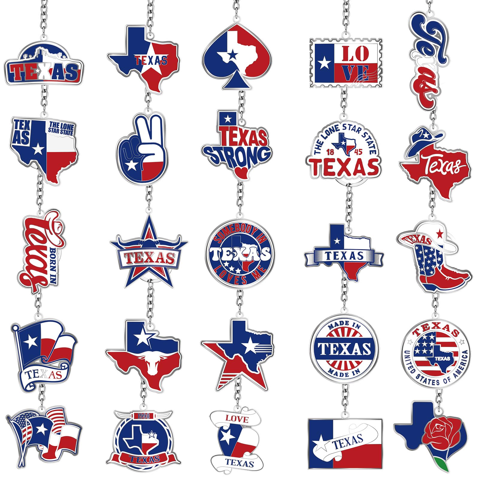 Sureio 25 Pcs USA Souvenir Keychain Gifts Bulk California Los Angeles