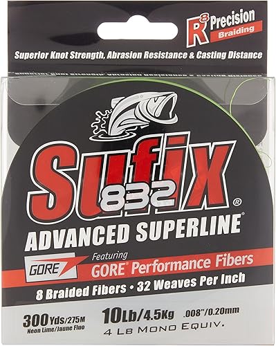 Miniatura 4 de Cuerda trenzada Sufix 832 Advanced Superline, 300 yardas verde (Low Vis Green),Verde limón neón,Multi,https://www.amazon.com/dp/undefined