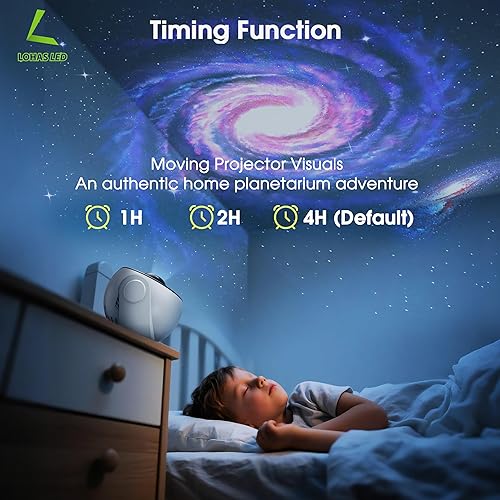 Miniatura 7 de L LOHAS LED Proyector de galaxia para dormitorio, proyector de estrellas 13 en 1, luz nocturna con sistema solar, constelación y luna, lámpara LED