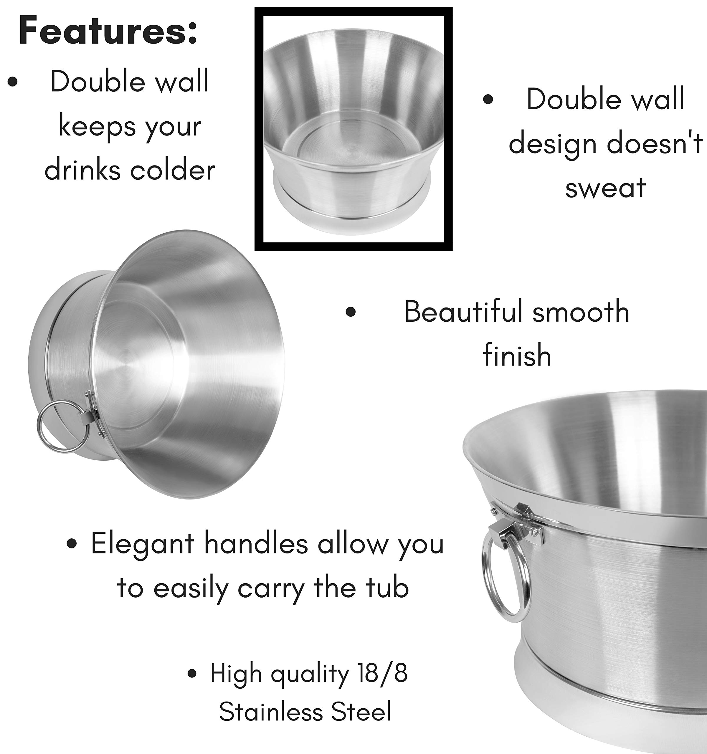 BirdRock Home Metal Beverage Tub with Stand, Scoop and Bottle Opener