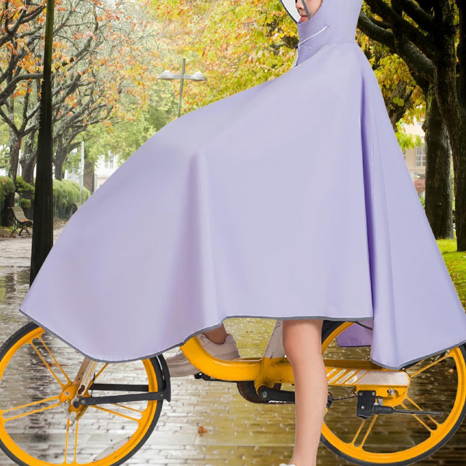 LOVIVER Poncho Da Ciclismo Impermeabile per Adulti con Cappuccio E Protezione