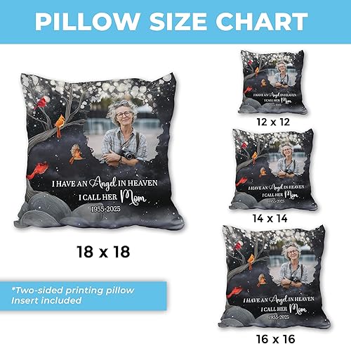 Miniatura 3 de Hyturtle Almohada conmemorativa personalizada de condolencias con inserto de 12 x 12 pulgadas, regalos impresos de doble cara para la pérdida