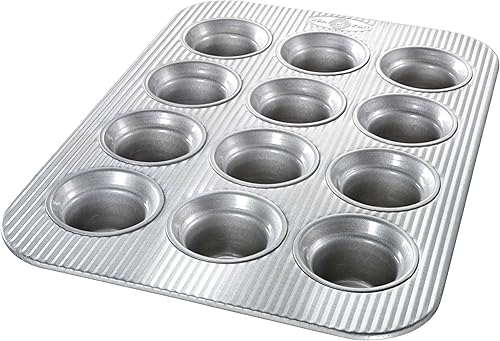Cacerola aluminizada para pastelillos y magdalenas de USA, Crown Muffin - 12 Well, gris