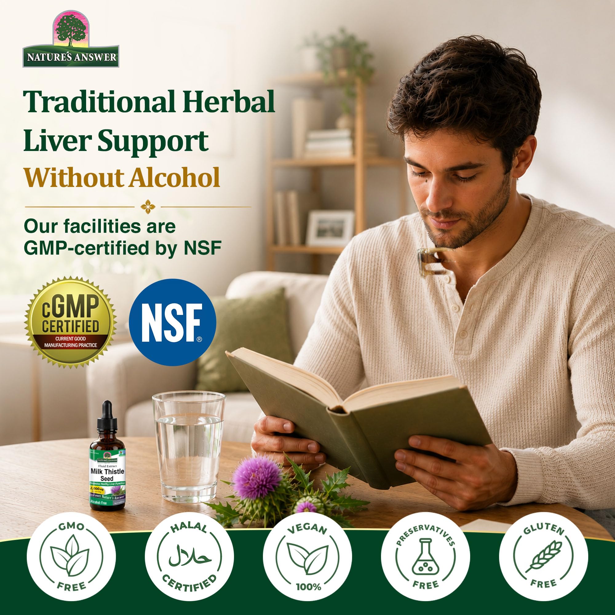 Nature's Answer Milk Thistle 2000mg Extract - 2oz, Alcohol-Free, Kosher — Amazon image 4