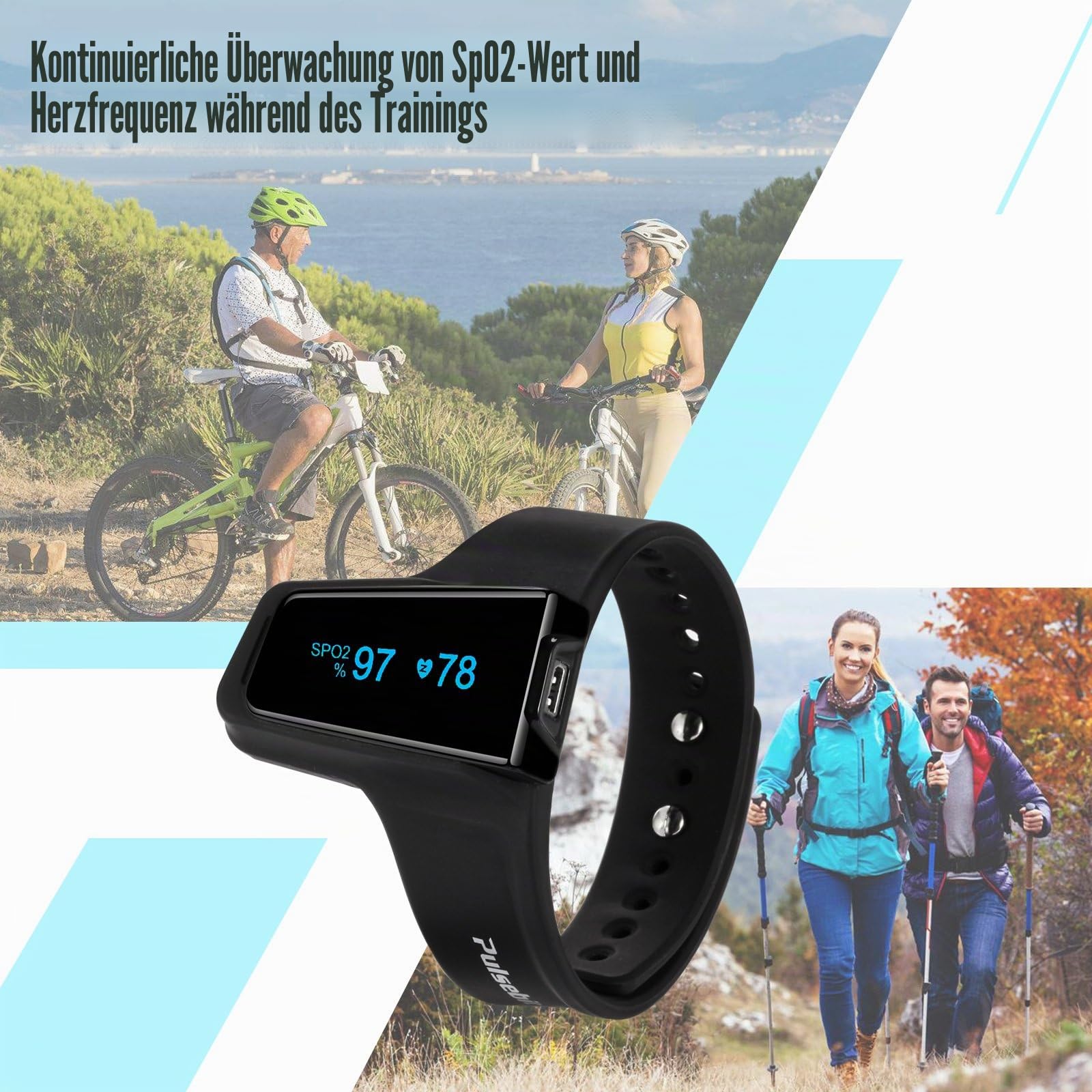 Schlafmonitor – Anti-Schnarchen Schlafhilfe Armbanduhr – Überwachung der Herzfrequenz – SpO2-Pulsoximeter-Alarm – kabellos Bluetooth für Schlafapnoe mit LED-Bildschirm