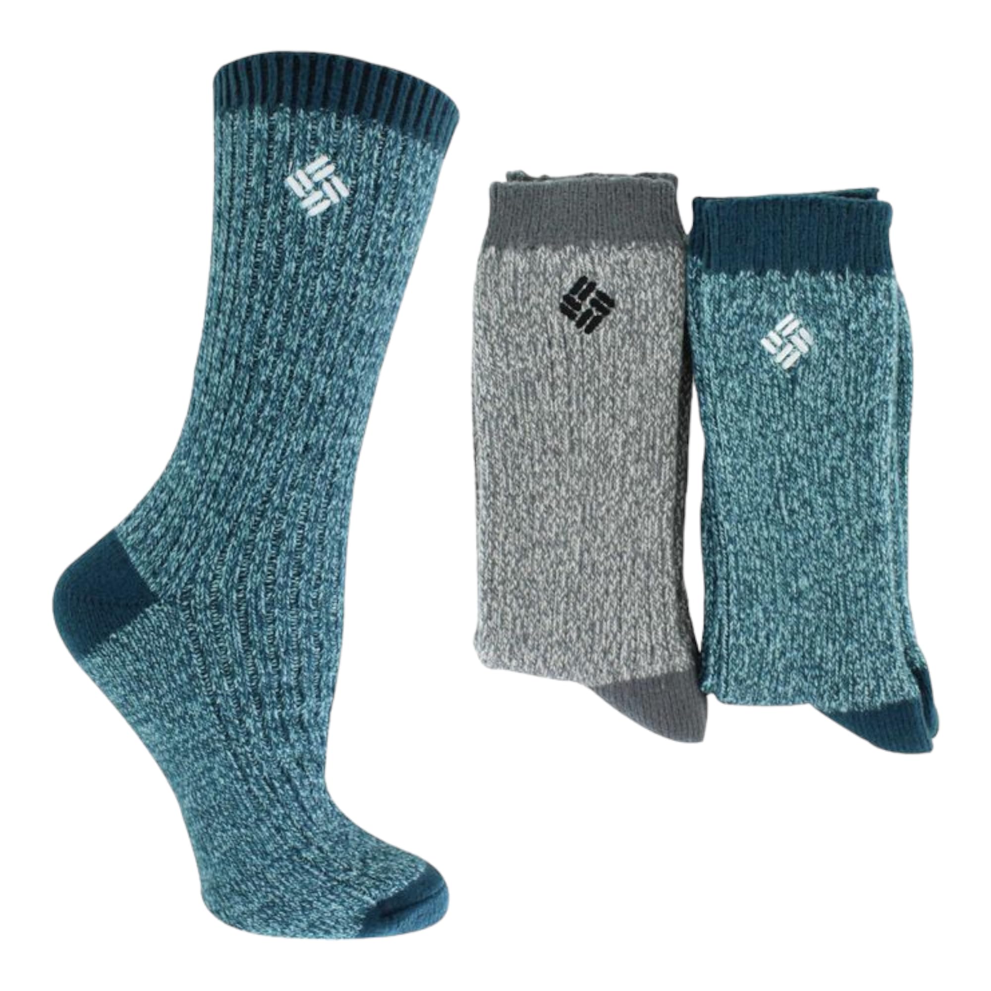 Columbia Womens Super Micro Poly Crew Socks, 2-pairs