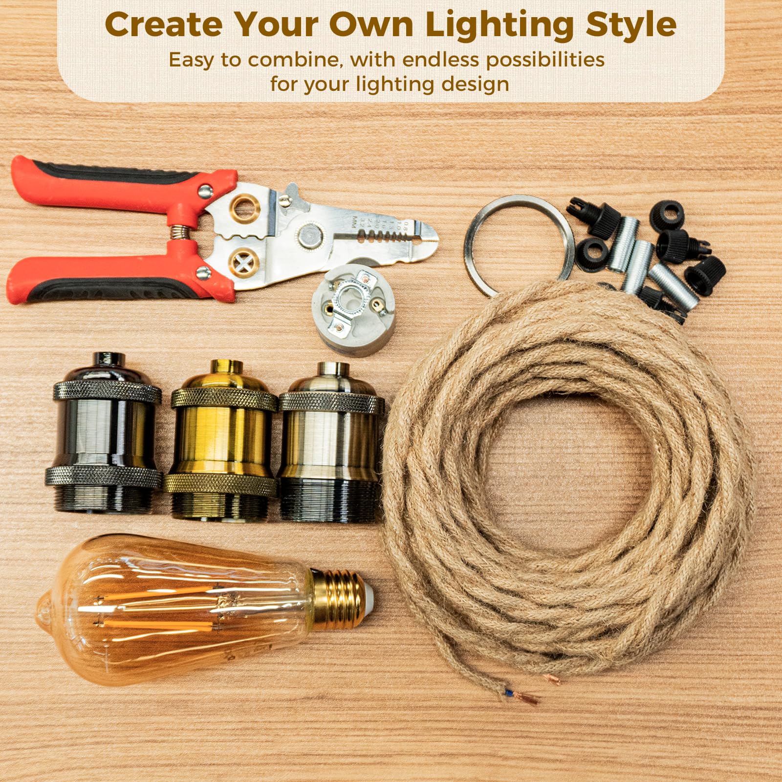 DiCUNO 30 metrów kabli tekstylnych w stylu vintage z lnu, 2 przewody 0,75 mm² retro kabel zasilający z elastycznej tkaniny, przemysłowa pleciona lina do zawieszenia i projektów DIY