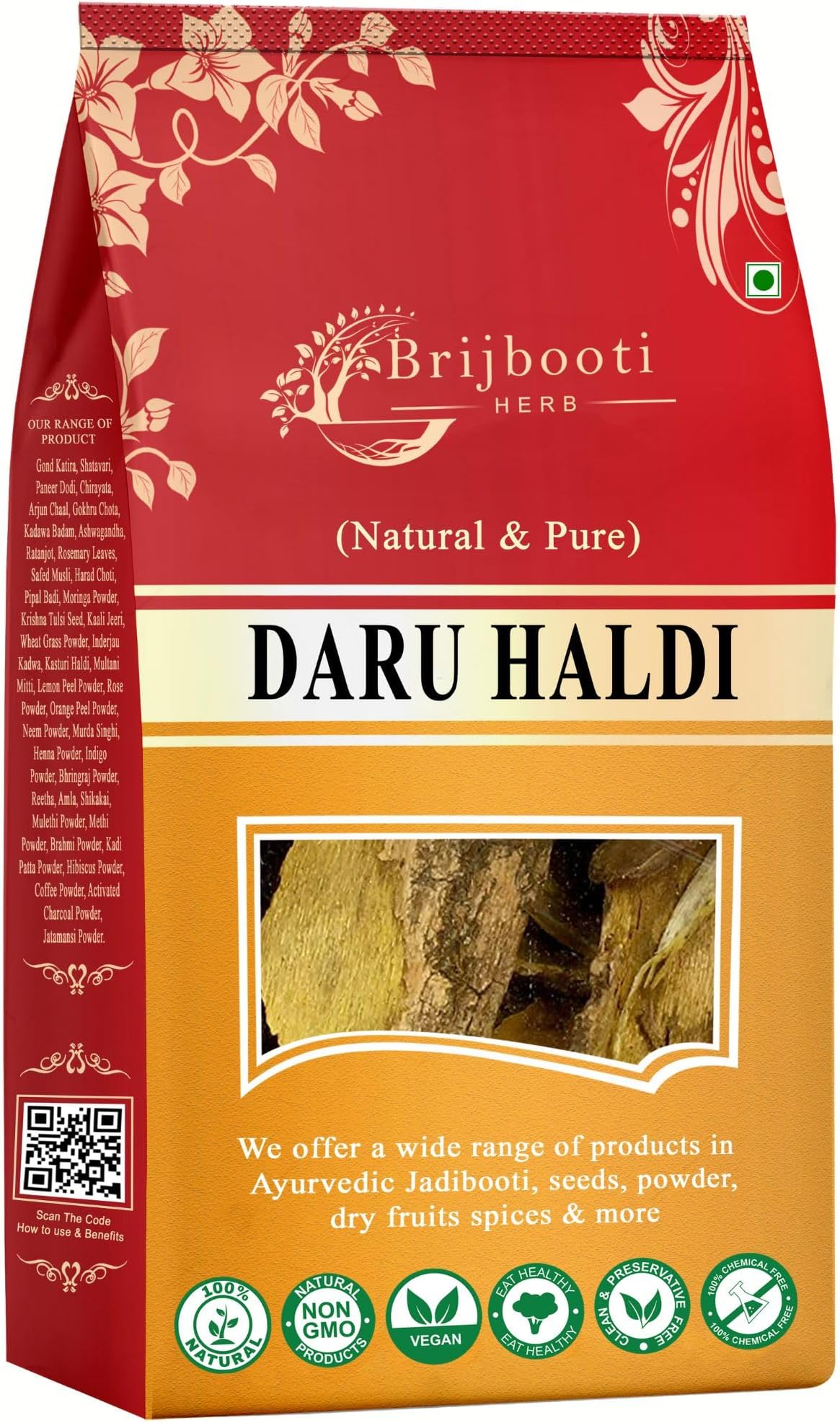 BrijBooti Mahavir Daru Haldi Indian Berberis Aristata (200 g),Natural (BMPL-367)