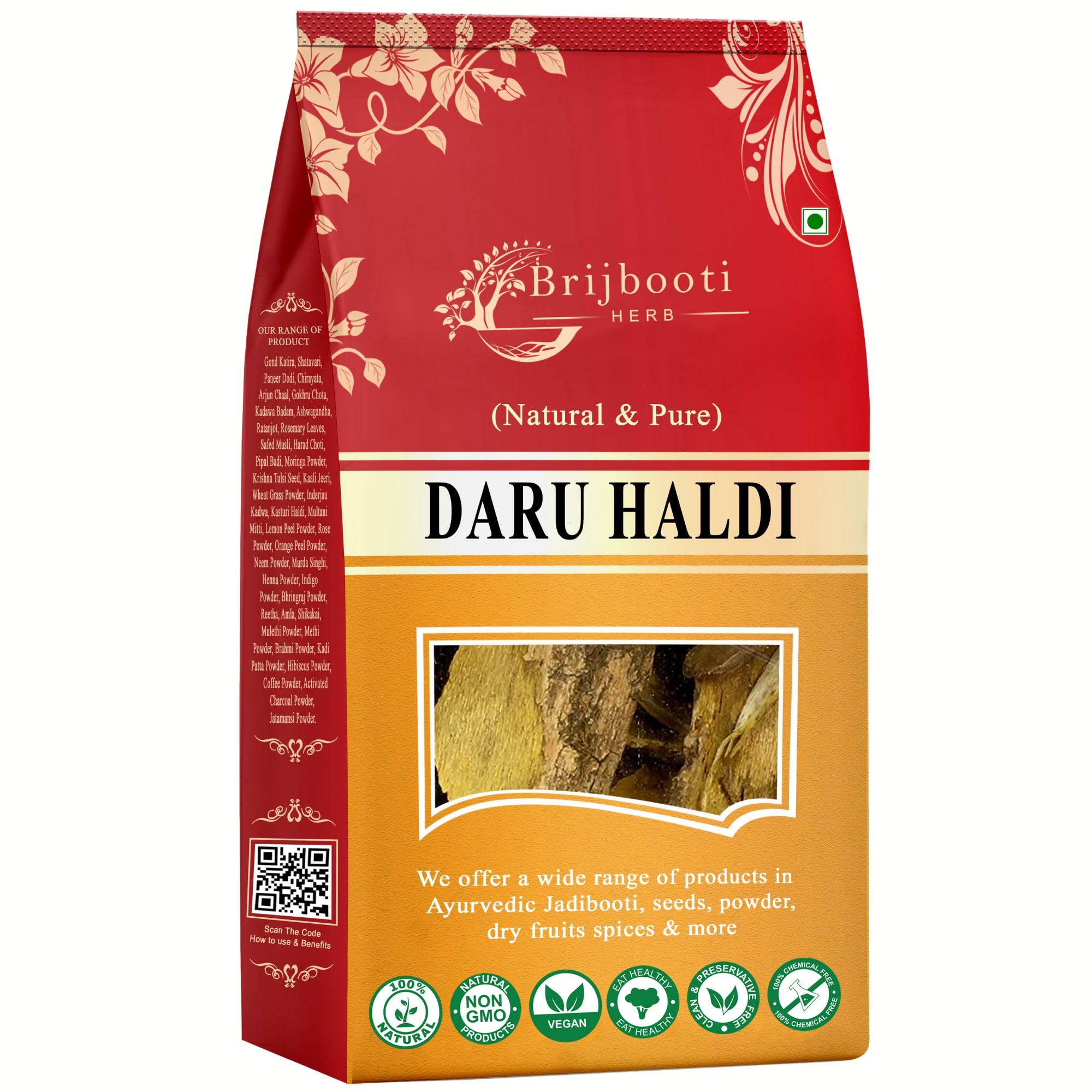 BrijBooti Mahavir Daru Haldi Indian Berberis Aristata (200 g),Natural (BMPL-367)