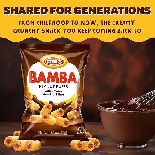 Miniatura 3 de Bamba - Crema de avellana y mantequilla de maní, bocados de maíz PB de mantequilla de maní natural, bolsa de 2.1 onzas (paquete de 20)