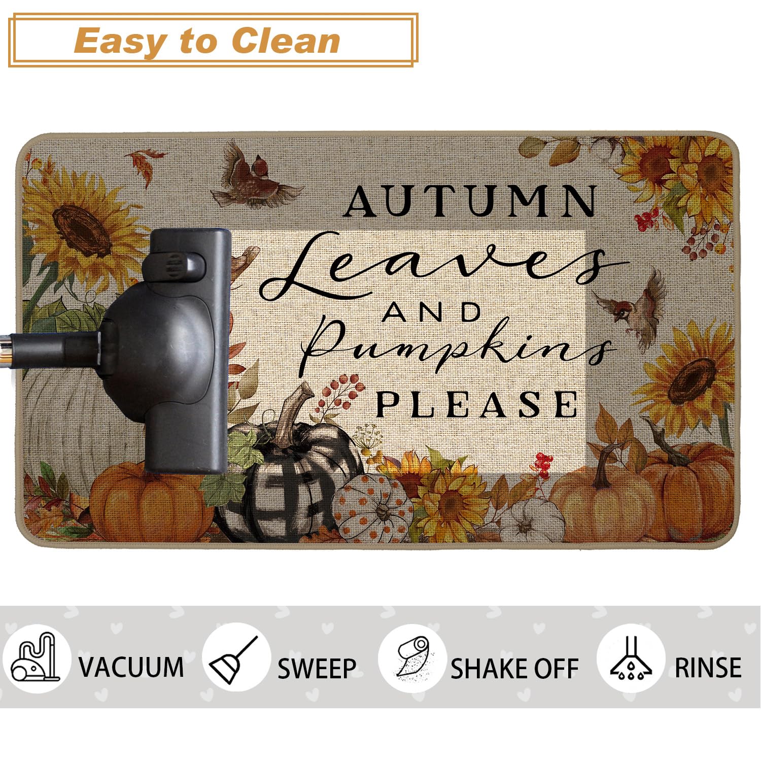 Fall Pumpkin Doormat - Buffalo Plaid Entryway Mat -9