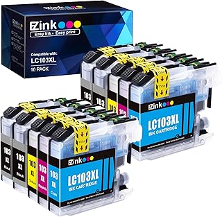 E-Z Ink (TM Compatible Ink Cartridge Replacement for Brother LC-103XL LC103XL LC103 XL LC103BK LC103C LC103M LC103Y Compatible with DCP-J152W MFC-J245 (4 Black, 2 Cyan, 2 Magenta, 2 Yellow, 10 Pack)