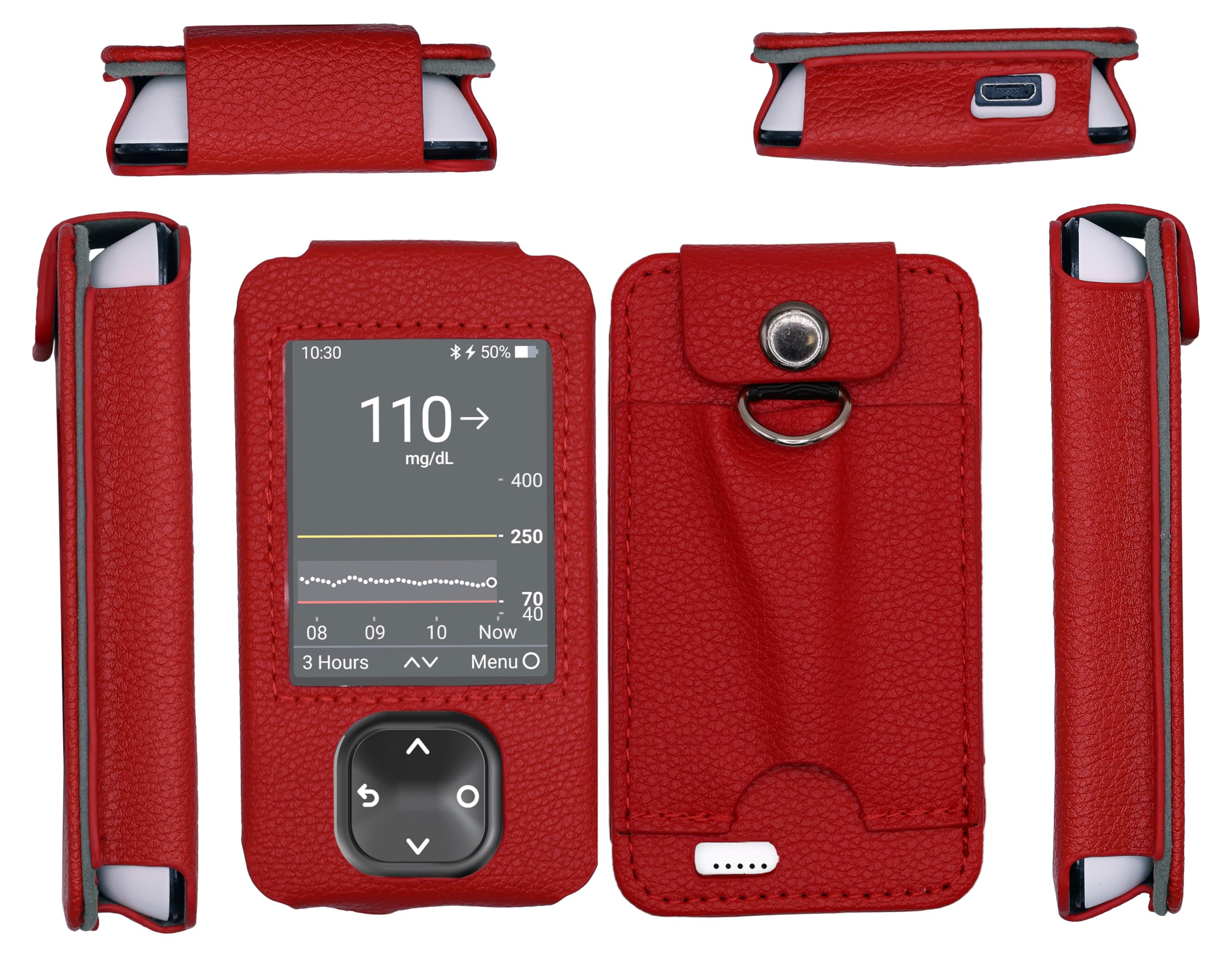 Amazon.com: Fitted Leather Case W/Screen Protector & Pocket for Dexcom ...