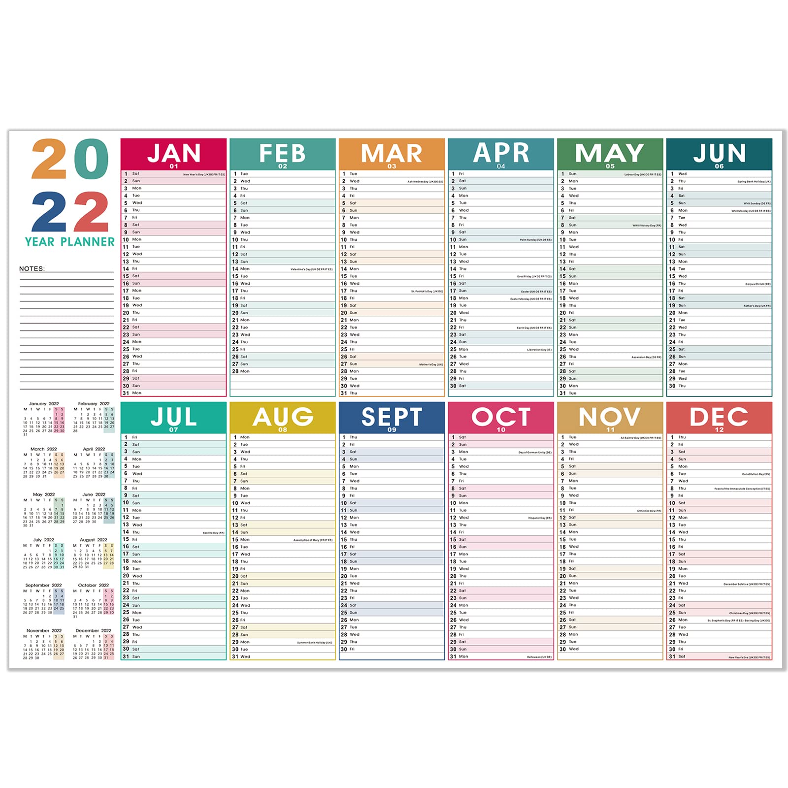 2022 Wall Planner Extra Large Wall Planner 101 5cm X 70 5cm Jan 2022 Wall Planner Extra Large Wall Planner 101 5cm X 70 5cm Jan