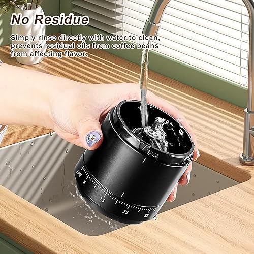 Miniatura 4 de Mongdio Molinillo de café eléctrico portátil con 38 ajustes ajustables, molinillos de café recargables para uso doméstico, molinillo de café para